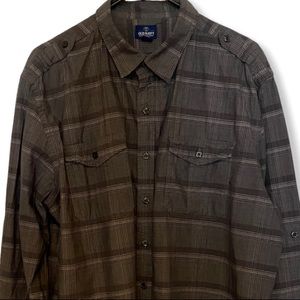 Grey plaid button down shirt